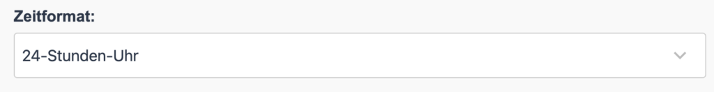Auswahl von Zeitformaten für den Stundenrechner